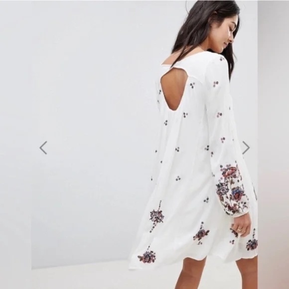 Free People Oxford Embroidered Mini Dress Size XS - Picture 2 of 6